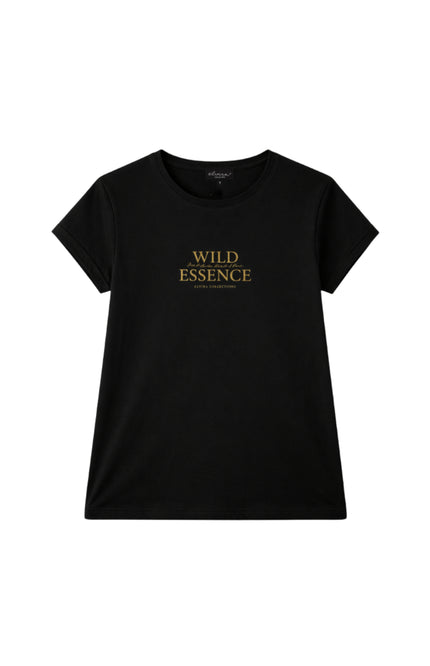 Elvira Casuals T-shirt Wild Essence Black Stretchshop.nl