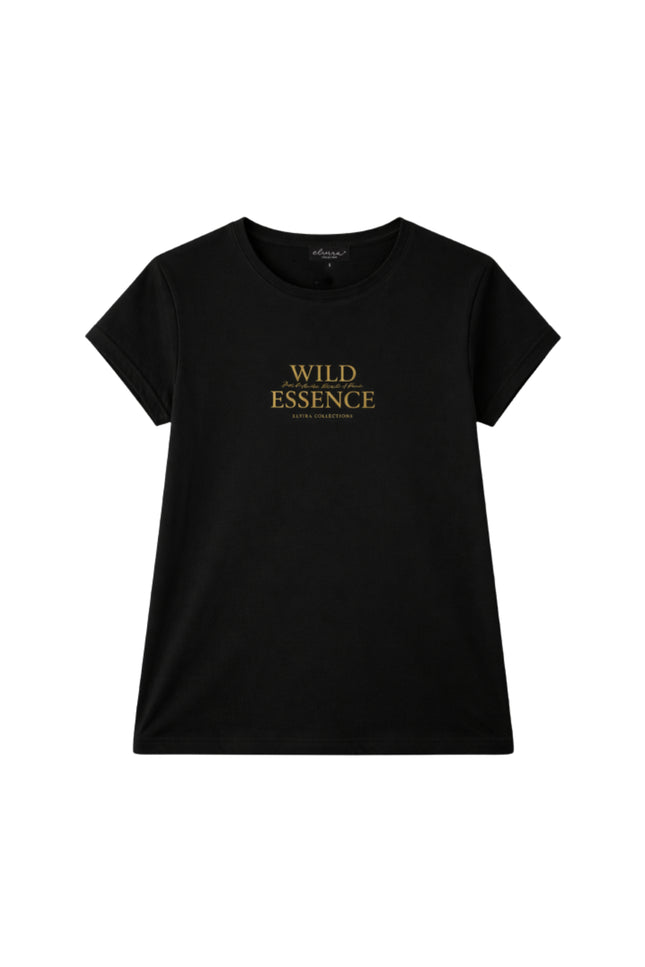 Elvira Casuals T-shirt Wild Essence Black Stretchshop.nl