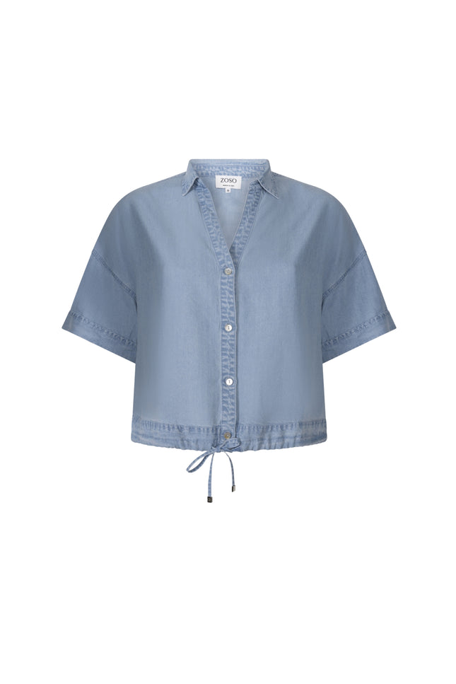 Zoso Blouse Luna Light Denim 263 Stretchshop.nl