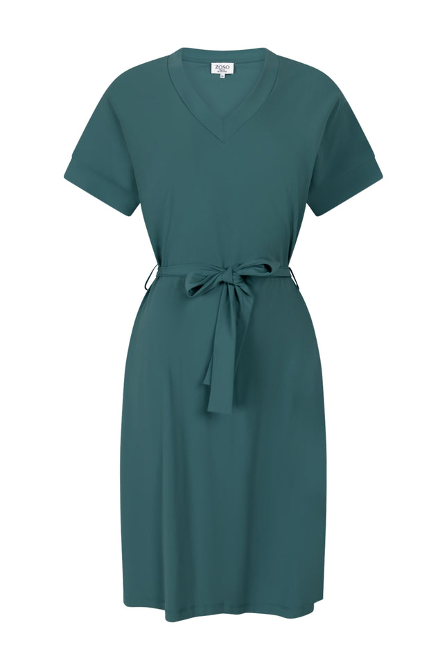 Zoso Travel Jurk Maggy Green 263 Stretchshop.nl