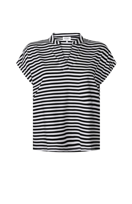 Zoso T-Shirt Margot Black White 263 Stretchshop.nl