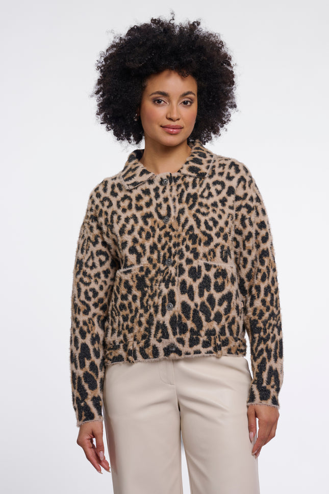 Rino & Pelle Jacket Bubbly Light Leopard Stretchshop.nl