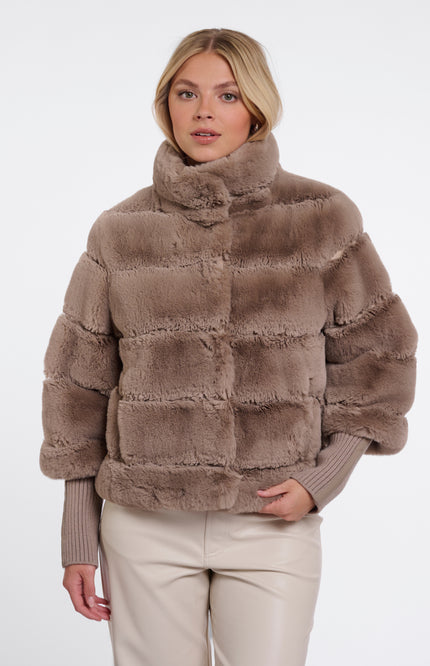 Rino & Pelle Jacket Feline Mocha Latte Stretchshop.nl