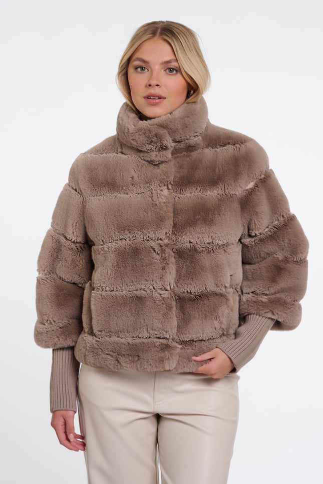 Rino & Pelle Jacket Feline Mocha Latte Stretchshop.nl