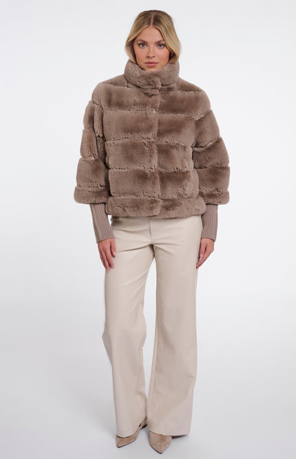 Rino & Pelle Jacket Feline Mocha Latte Stretchshop.nl