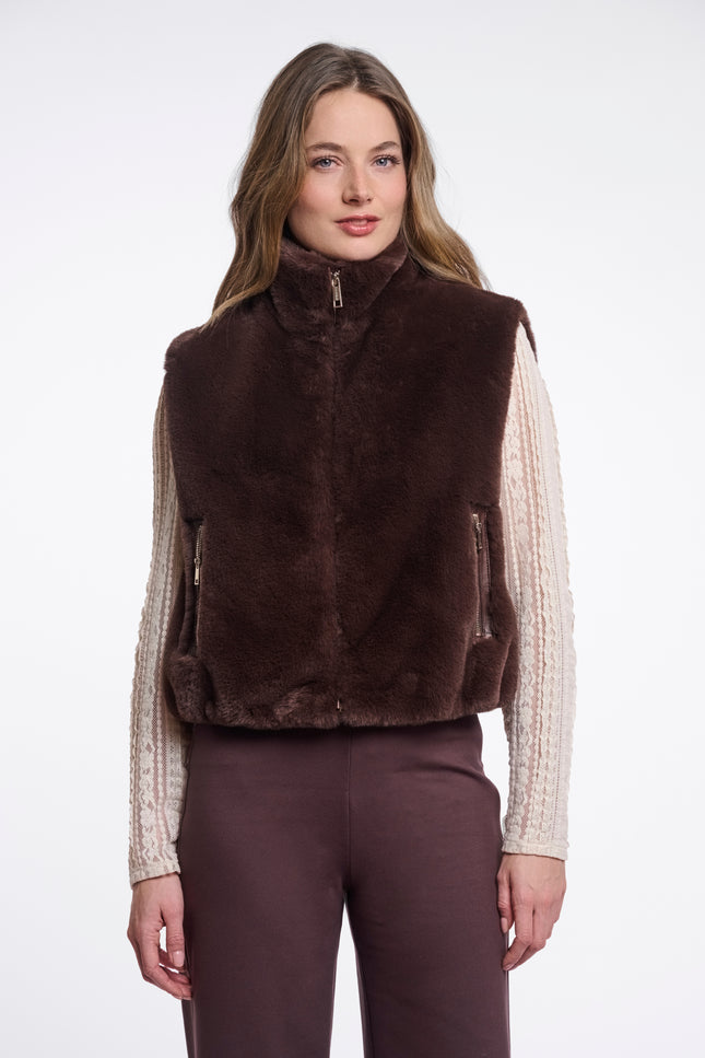 Rino & Pelle Gilet Nikki Coffee Roast Stretchshop.nl
