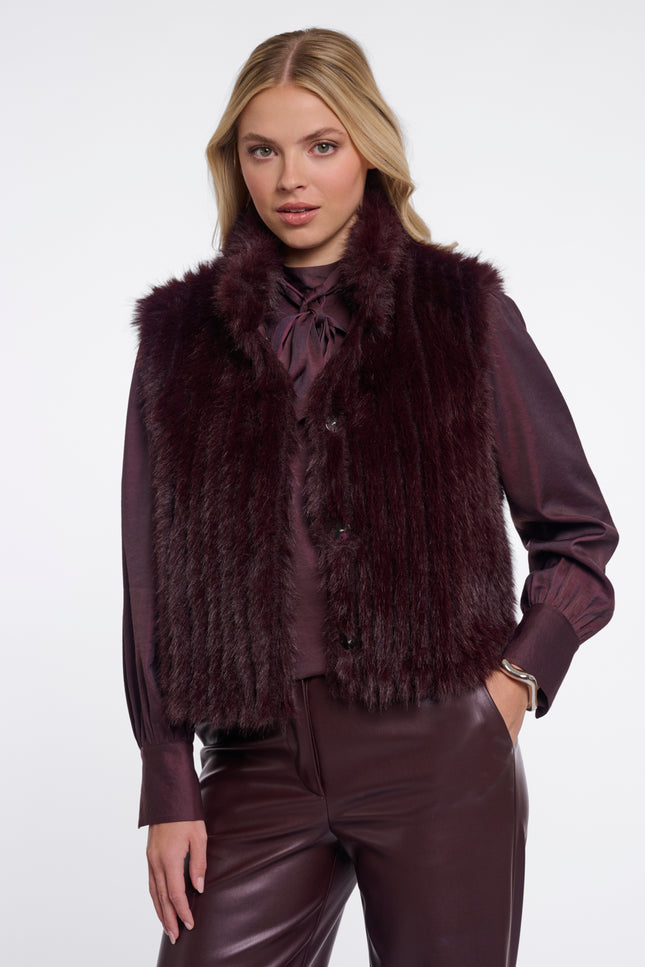 Rino & Pelle Gilet Dava Chocolate Bean Stretchshop.nl