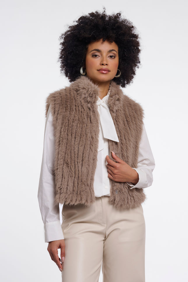 Rino & Pelle Gilet Dava Mocha Latte Stretchshop.nl