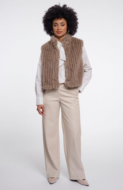 Rino & Pelle Gilet Dava Mocha Latte Stretchshop.nl