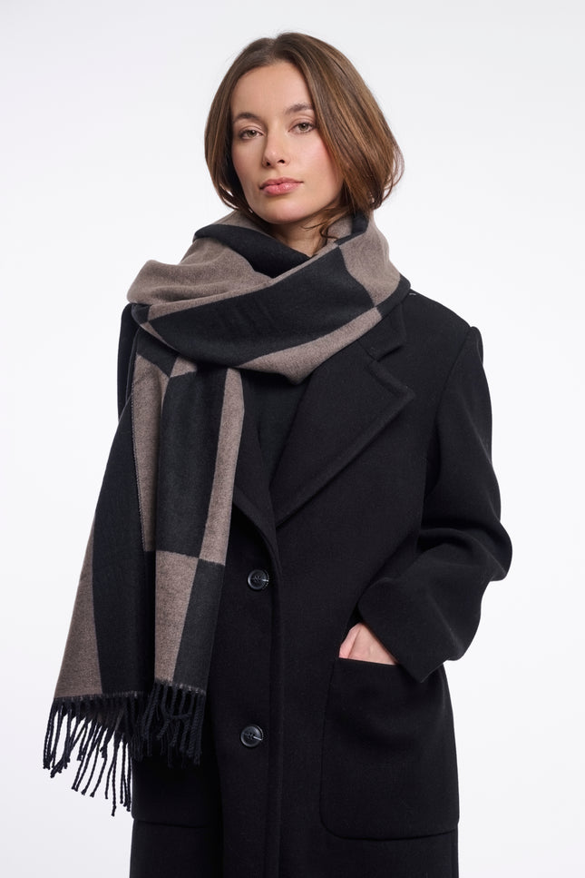 Rino & Pelle Sjaal Esen Toffee Black Stretchshop.nl