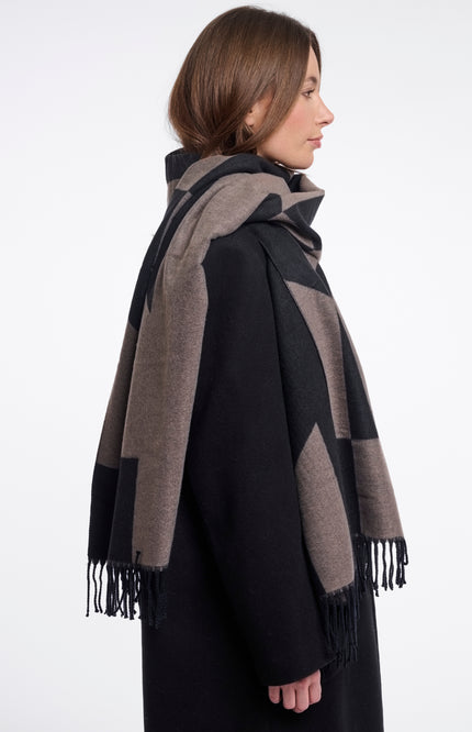 Rino & Pelle Sjaal Esen Toffee Black Stretchshop.nl
