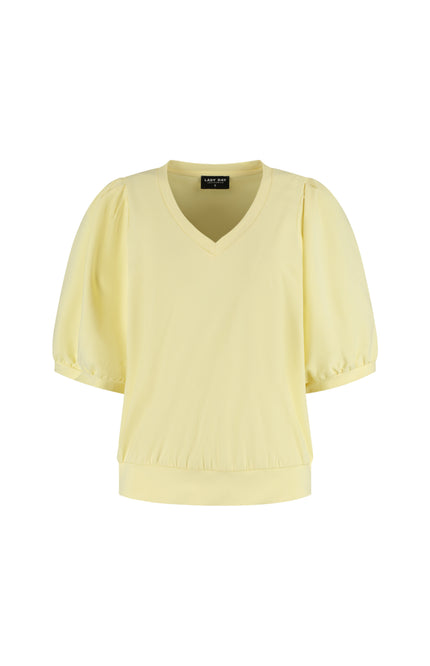 Lady Day Travel Top Amie-V Butter Yellow L24-375-3222 Stretchshop.nl