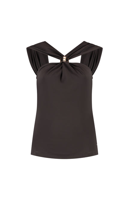 Lady Day Travel Top Natalie Dark Brown L24-375-3224 Stretchshop.nl