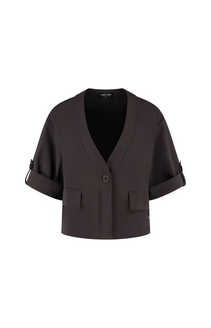 Lady Day Travel Blazer Adeline Dark Brown L46-475-3205 Stretchshop.nl