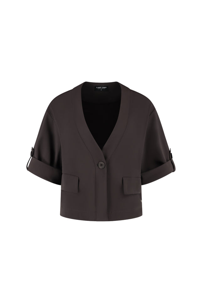 Lady Day Travel Blazer Adeline Dark Brown L46-475-3205 Stretchshop.nl