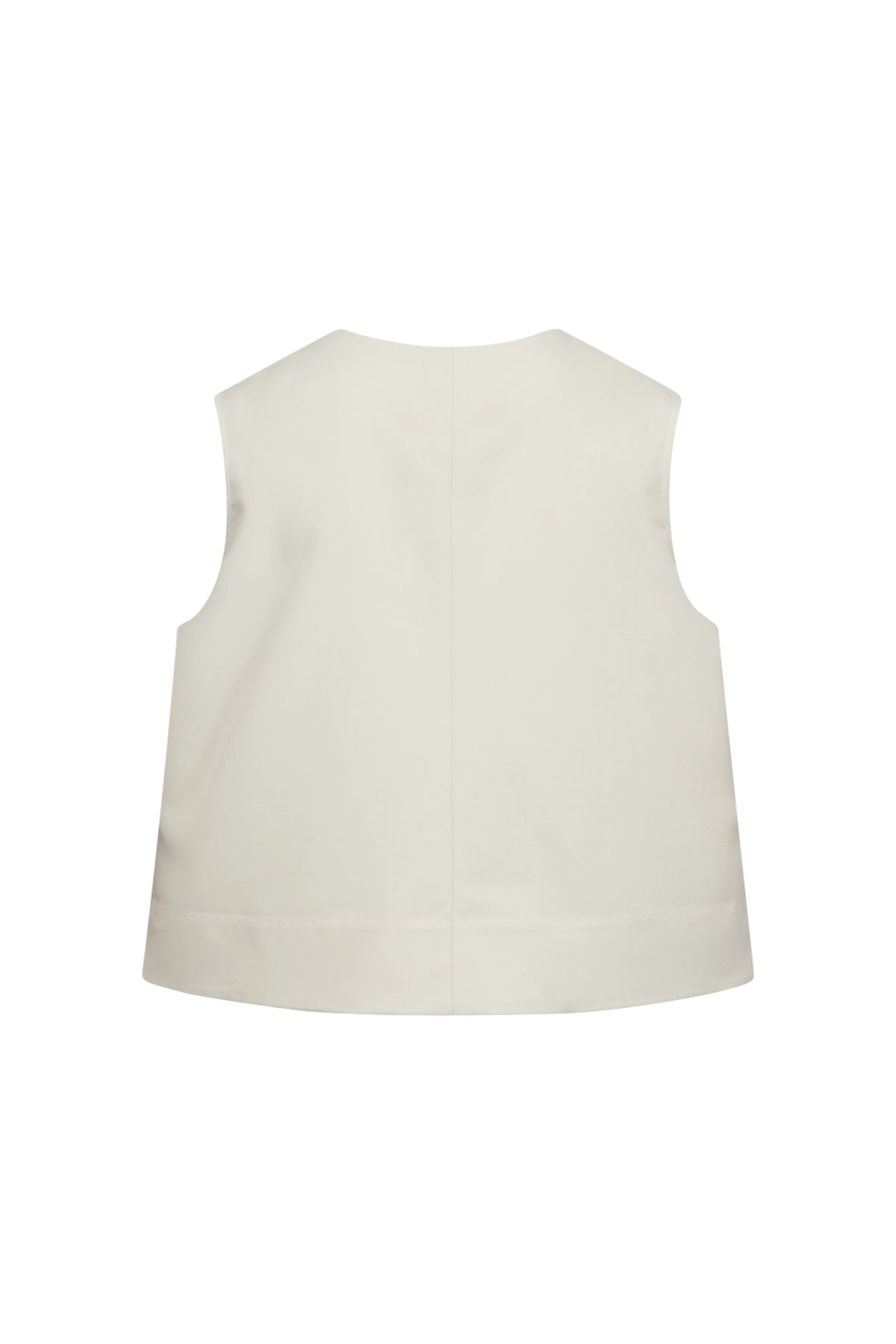 Lichtgewicht geel gilet Freequent Fqmaeve Moonbeam met ritssluiting en capuchon, gedragen door model.