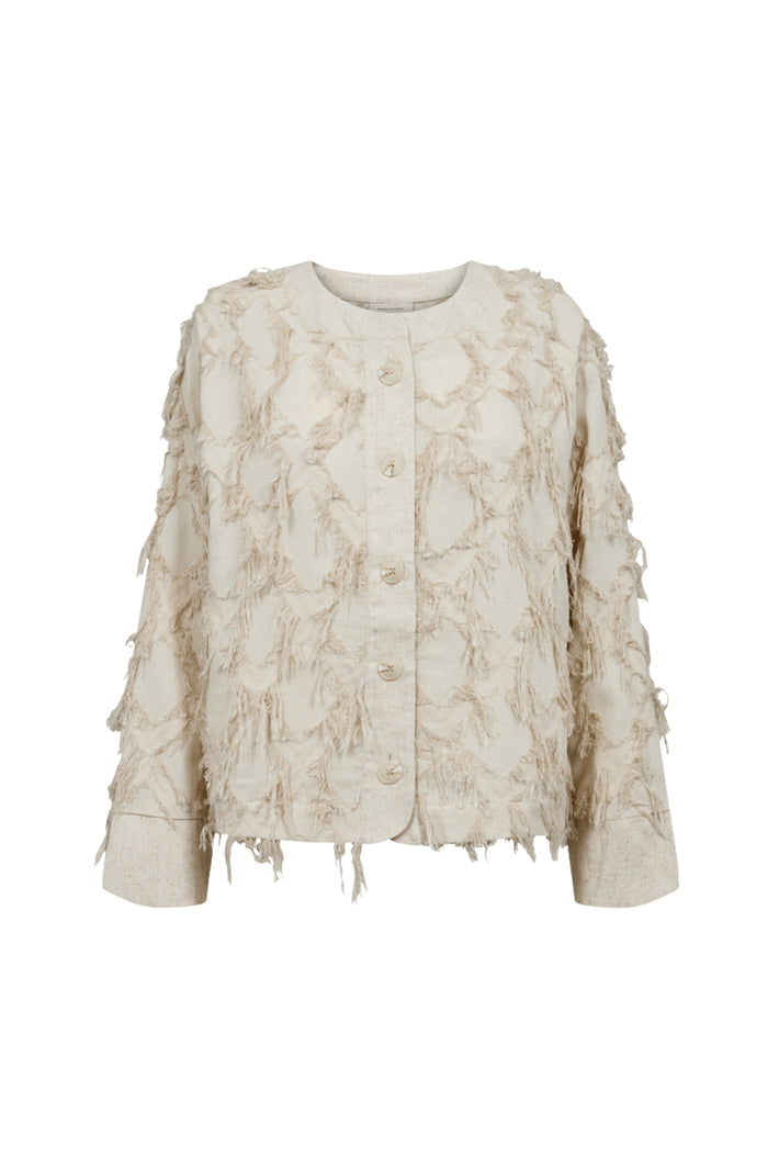 Donkere Freequent Fqfolly Moonbeam Melange jas met capuchon en ritssluiting, casual mode voor dames.
