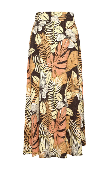 Mi Piace Travel Rok Botanical Print Espresso 202123 Stretchshop.nl