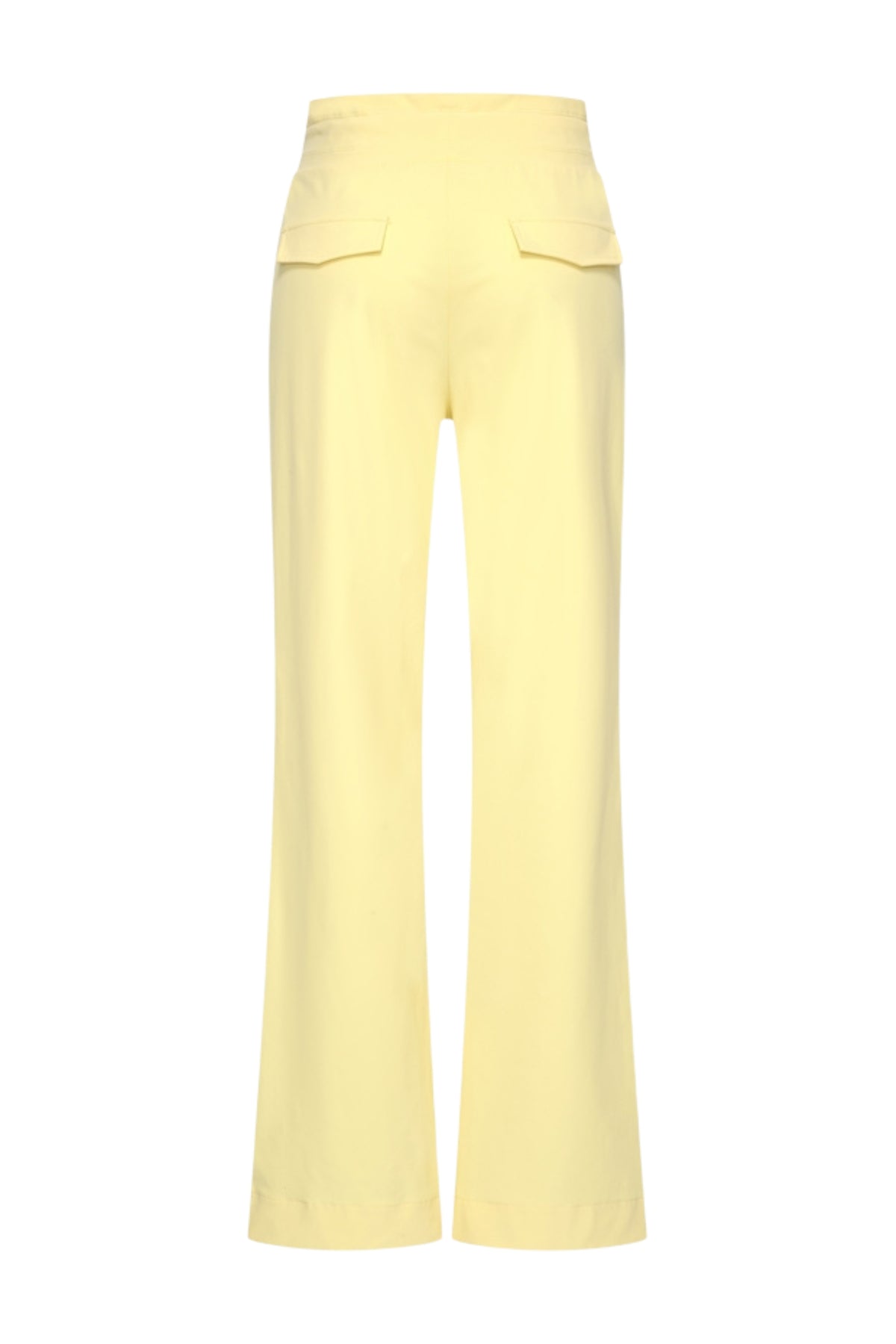 Lemon gele heavy travel broek van Mi Piace, comfortabele pasvorm, geschikt voor reizen en casual dragen.