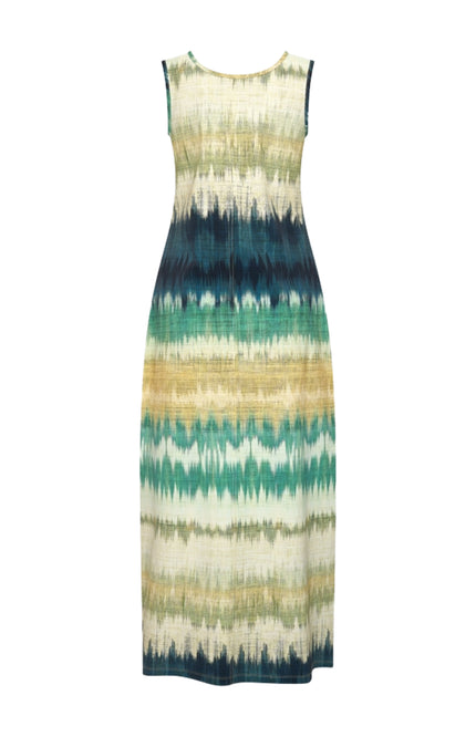 Mi Piace Travel Jurk Ikat Stripe Print Pistachio 202278 Stretchshop.nl