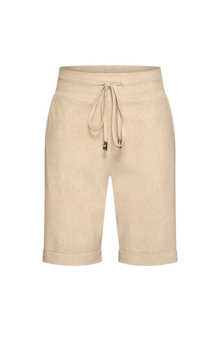 Mi Piace Travel Short Linnen Structure Print Latte 202423 Stretchshop.nl