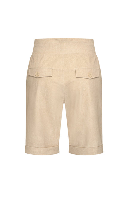 Mi Piace Travel Short Linnen Structure Print Latte 202423 Stretchshop.nl