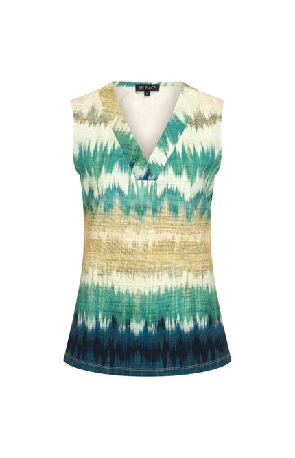 Mi Piace Travel Top Ikat Print Pistachio 202425 Stretchshop.nl