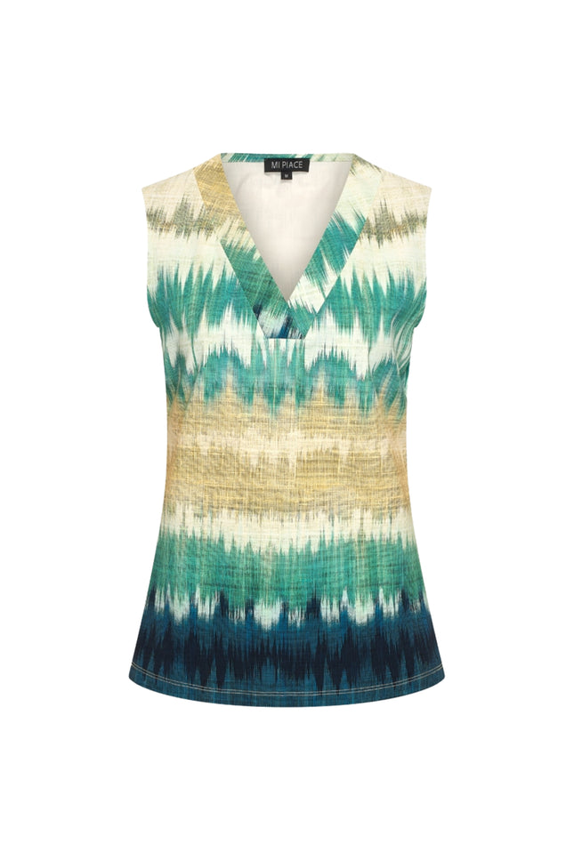 Mi Piace Travel Top Ikat Print Pistachio 202425 Stretchshop.nl