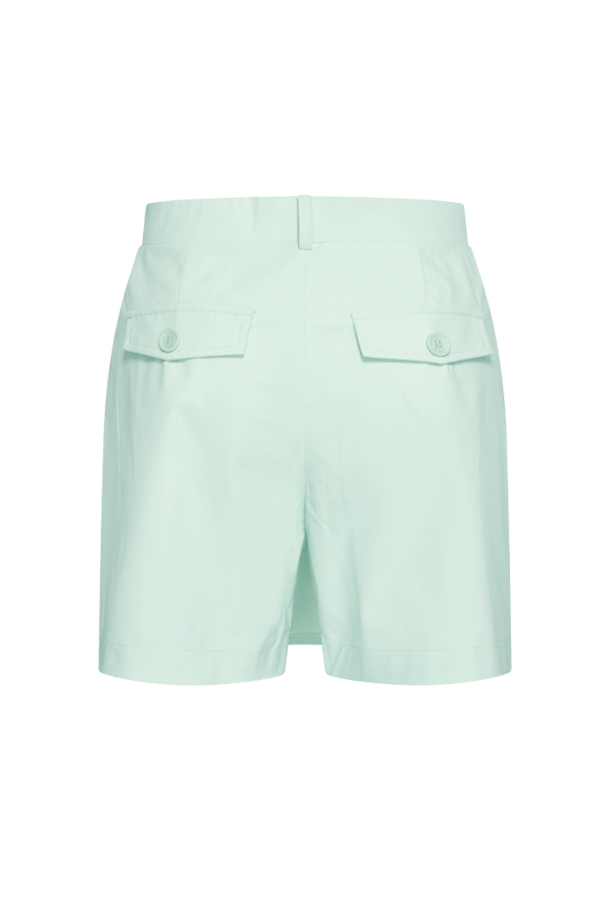 Mi Piace zware reis-skort in pistachekleur met comfortabele pasvorm en stijlvolle uitstraling, geschikt voor reizen en casual wear.