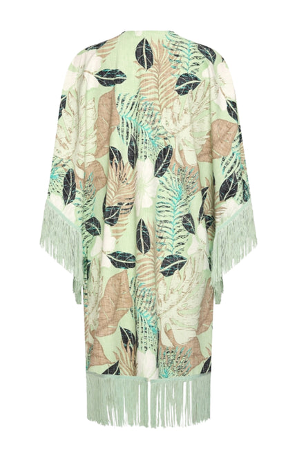 Mi Piace Travel Kimono Botanical Print Pistachio 202809 Stretchshop.nl