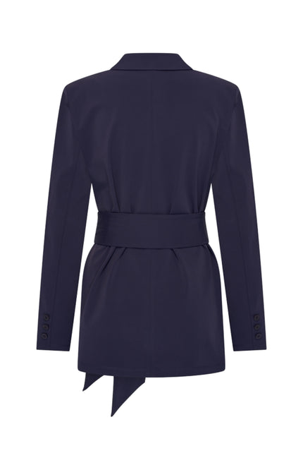 Mi Piace Travel Blazer Belted Navy 202823 Stretchshop.nl