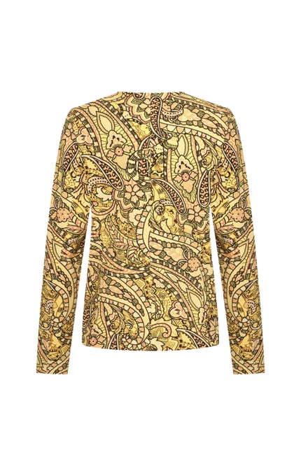Mi Piace Travel Blazer Summer Paisley Print Lemon Yellow 202824 Stretchshop.nl