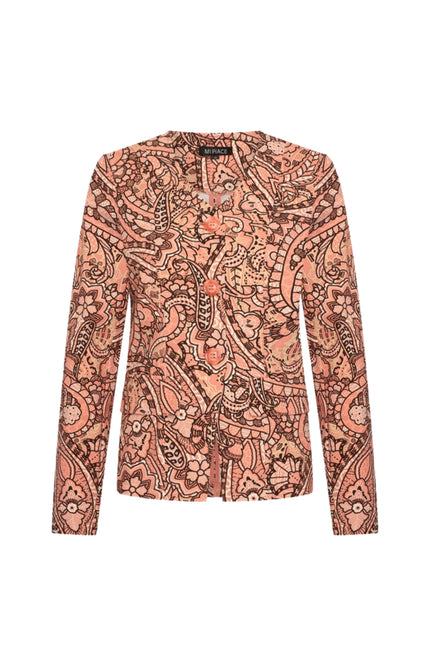 Mi Piace Travel Blazer Summer Paisley Print Sunset Clay 202824 Stretchshop.nl