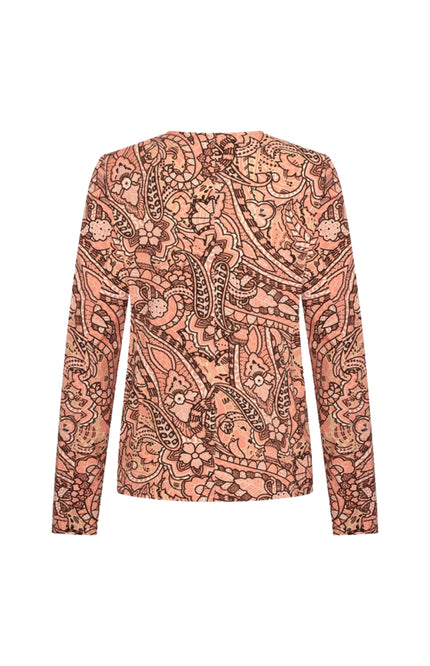 Mi Piace Travel Blazer Summer Paisley Print Sunset Clay 202824 Stretchshop.nl