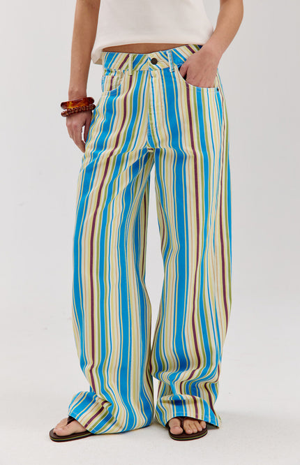 Harper & Yve Jeans Mayra Multi Stripe Blue HS6R103 Stretchshop.nl