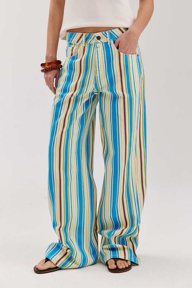Harper & Yve Jeans Mayra Multi Stripe Blue HS6R103 Stretchshop.nl