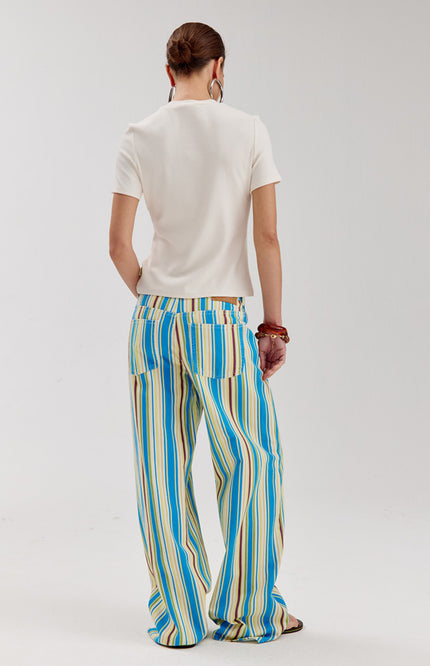 Harper & Yve Jeans Mayra Multi Stripe Blue HS6R103 Stretchshop.nl