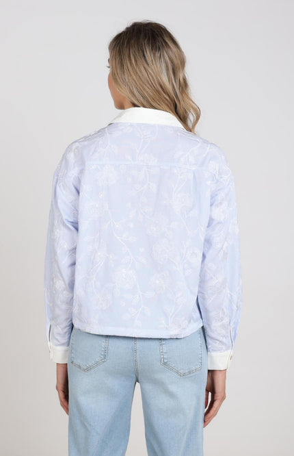 Nukus Blouse Meave Embroidery Offwhite Cloudy NKS02202 Stretchshop.nl