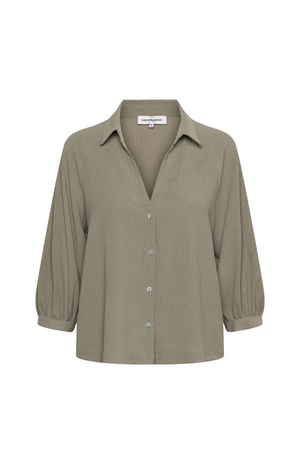 &Co woman Blouse Marijke Khaki BL436 Stretchshop.nl