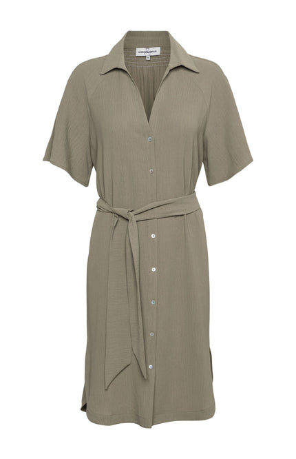&Co woman Jurk Margo Khaki DR303 Stretchshop.nl