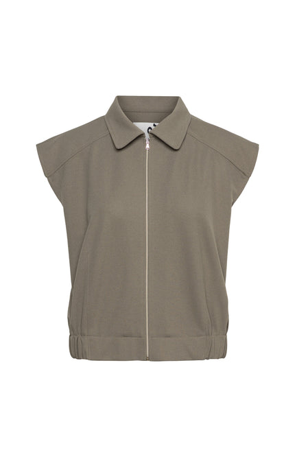 &Co woman Gilet Gwen Khaki GL115 Stretchshop.nl