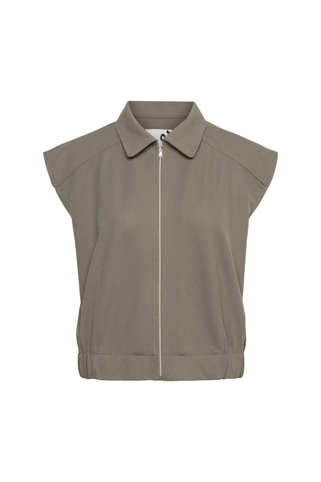 &Co woman Gilet Gwen Khaki GL115 Stretchshop.nl
