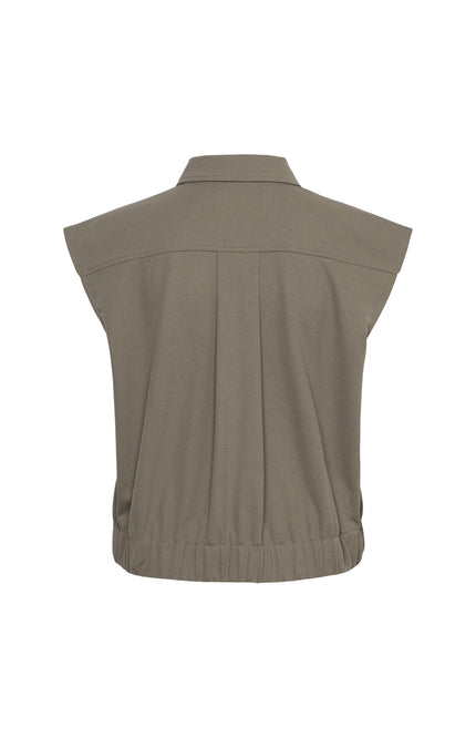 &Co woman Gilet Gwen Khaki GL115 Stretchshop.nl