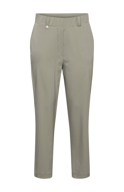 &Co woman Travel Broek Parella 7/8 Khaki PA445 Stretchshop.nl