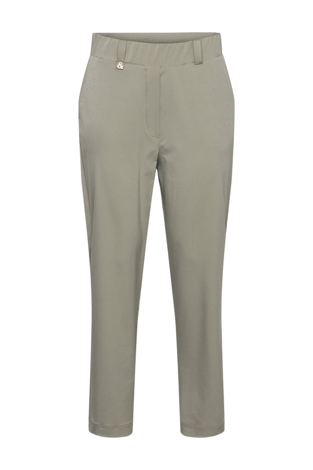 &Co woman Travel Broek Parella 7/8 Khaki PA445 Stretchshop.nl