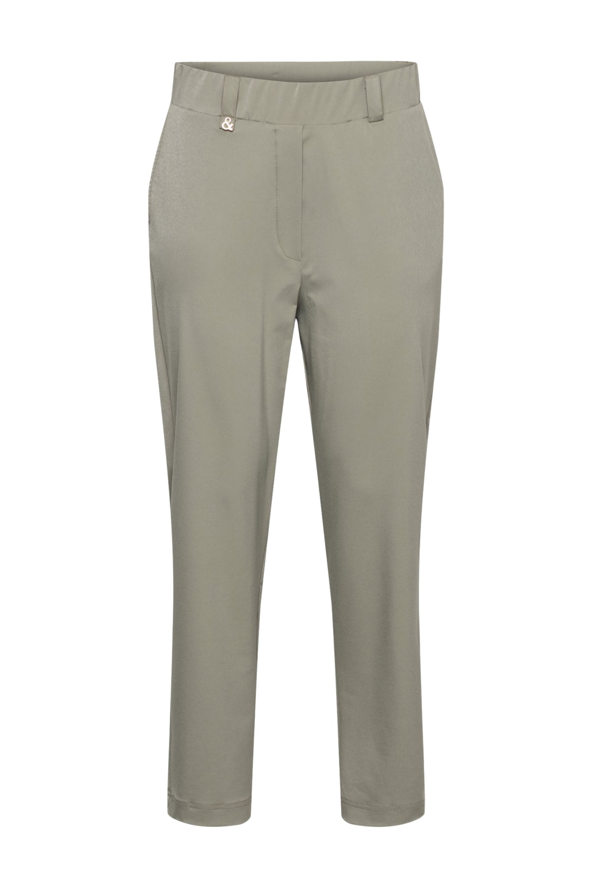 Lieve dames travel broek Parella 7/8 in khaki van &Co woman, comfortabele pasvorm en modieus design.