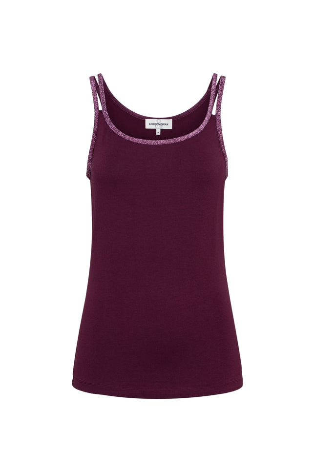 &Co woman Singlet Selly Plum SG112 Stretchshop.nl