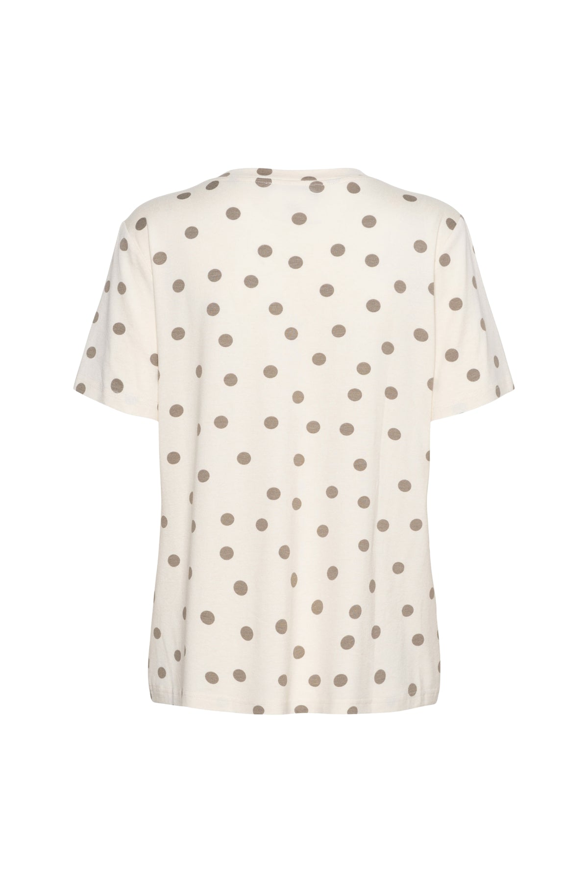 Lieve dames top Marley Dot Vanilla Khaki van &Co woman, met een vrolijk gedessineerd patroon en zachte stof.