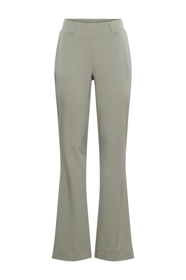 &Co woman Travel Broek Penelope Flare Khaki PA203-1 Stretchshop.nl