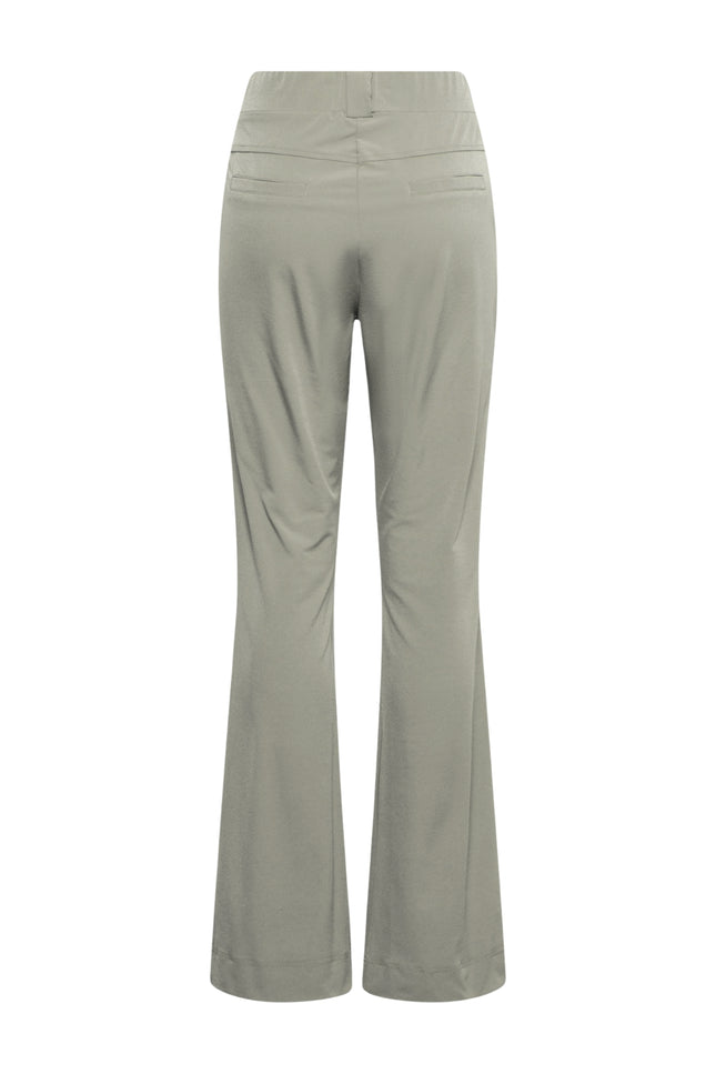 &Co woman Travel Broek Penelope Flare Khaki PA203-1 Stretchshop.nl